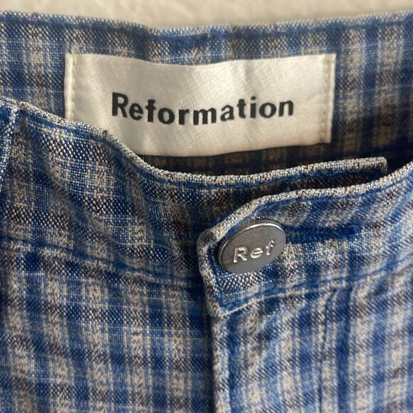 Reformation Valley Plaid Roper Straight Leg Jeans - 26 - Picture 10 of 11